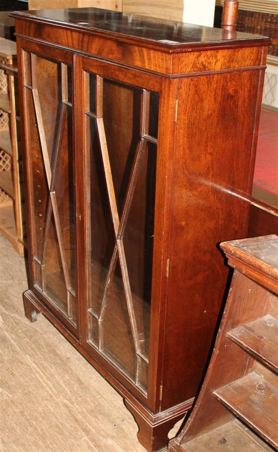 Repro glazed dwarf bookcase